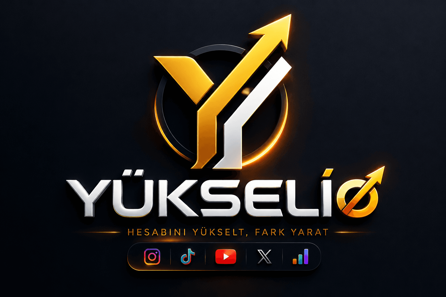 Yükselio sosyal medya büyüme marka görseli